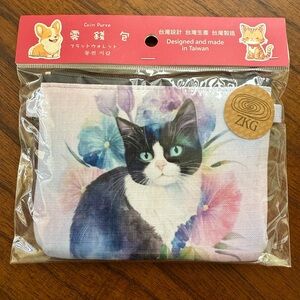 Cat Coin Purse From Taiwan Cutesy Cat Print NWT